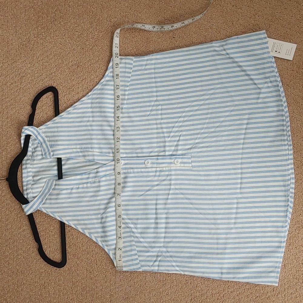 CUPSHE Women's Sleeveless Striped Summer V-Neck Top Half-Button Placket - Picture 6 of 12
